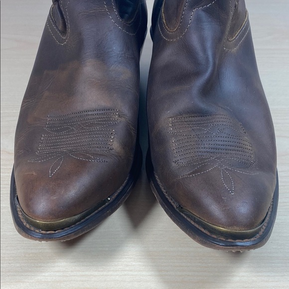 Laredo Brown Cowboy Western Boots Smooth Oiled Leather - Picture 2 of 11